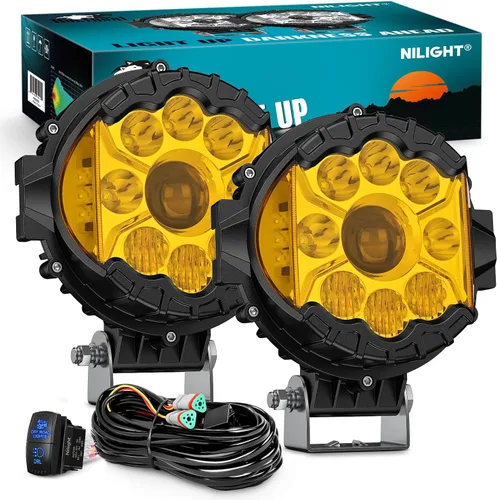 Miniatura 14 de Nilight Foco de Luz LED Roja de 4 pulgadas Luz Antiniebla de Conducción Puntual, 2 Piezas, 18W, Fuera de Carretera, Pesca, Caza, Emergencia, Señal