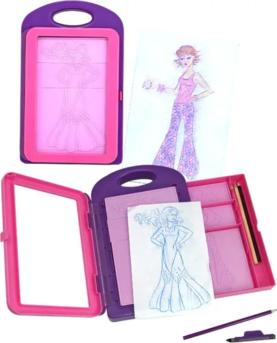 Miniatura 9 de Kit de actividad Melissa & Doug, diseño de moda arte, 9 Platos doble cara sobar, 4 lápices, crayón