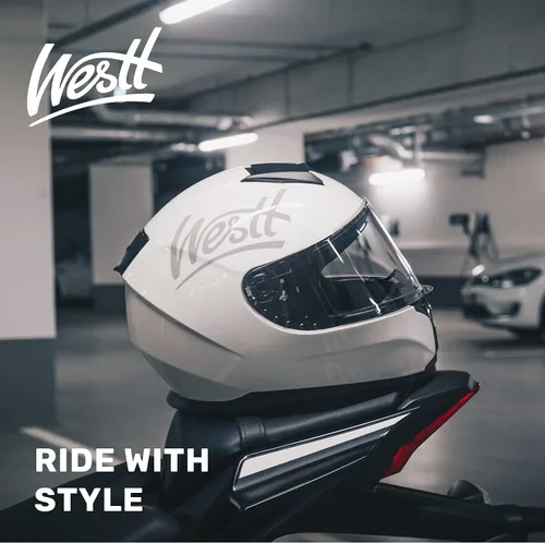 Miniatura 6 de Westt Cascos de Motocicleta Compactos – con Doble Visera, Aprobado por DOT, Casco Integral para Hombres, Mujeres y Adultos, Ligero Storm X Gris
