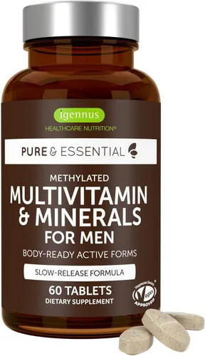 Miniatura 13 de Igennus Multivitamínico metilado para mujeres de 50 años, calcio y magnesio para apoyo óseo, liberación sostenida y vitaminas B activas, fórmula sin