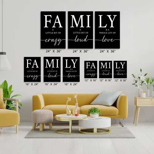 Miniatura 6 de GUBIYU Decoración de Pared Familiar en Negro para Hogar, para Sala de Estar, Comedor, Cuadros de Arte de Pared, Cuadros para Dormitorio, Carteles