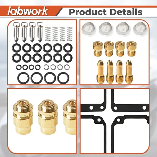 Miniatura 5 de labwork Paquete de 4 kits de reparación de carburador para Yamaha FZ600 YX600 Radian FZ YX 600