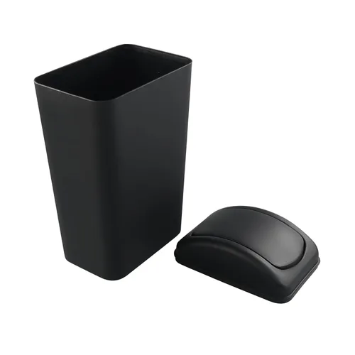 Miniatura 6 de Hespama Bote de basura delgado, 14L, color negro, con tapa basculante, cubo de basura para espacio estrecho