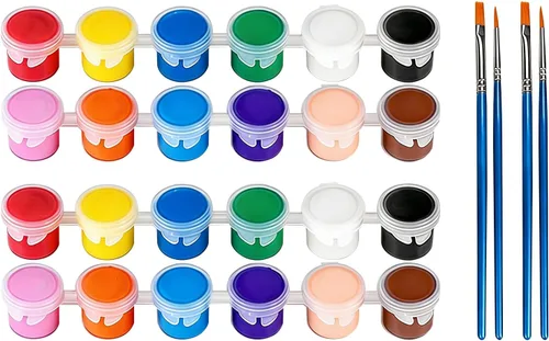 Juego de 2 mini pintura acrílica, 12 colores, tiras de pintura acrílica para adultos, kit de pintura de 28 piezas, almacenamiento de tiras de