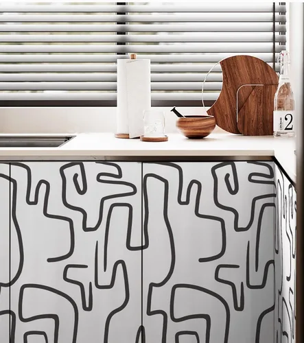 Miniatura 8 de Ismoon Papel tapiz autoadhesivo de 17.3 x 118 pulgadas, papel de contacto blanco y negro, moderno, a rayas, extraíble, autoadhesivo, para baño
