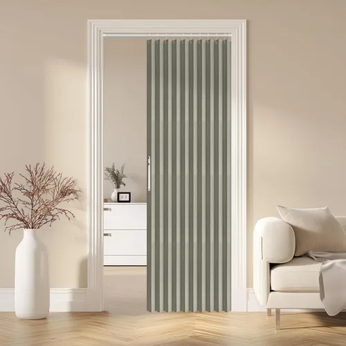 Miniatura 35 de AJAZZ Cortina de puerta magnética 100% opaca de acordeón para armario, cortina invisible para puerta interior de dormitorio, sala de estar, pasillo