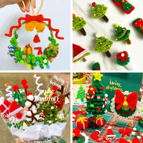 Miniatura 4 de Eppingwin 200 piezas Limpiapipas, Limpiapipas Verde Brillante Suministros para Manualidades, Tallos de Chenilla para Proyectos de Artes y Verde