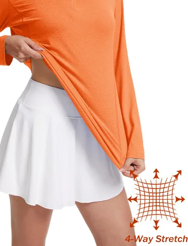 Miniatura 5 de MAGCOMSEN Camisetas de manga larga para mujer, con cremallera de 14, protección solar UPF 50+, secado rápido, para senderismo, atletismo