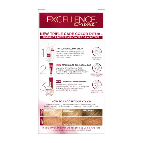 Miniatura 10 de L'Oreal Paris Excellence Crème Tinte Permanente para el Cabello, Color de Cabello de Triple Cuidado con Complejo Pro-Keratine para una Cobertura