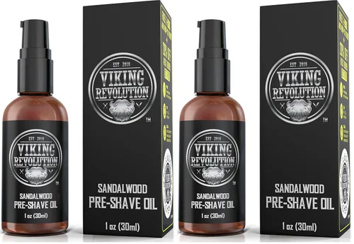 Miniatura 8 de Viking Revolution Aceite de sándalo para antes del afeitado para hombres, afeitado suave, sin irritación, 1 onza líquida, todo