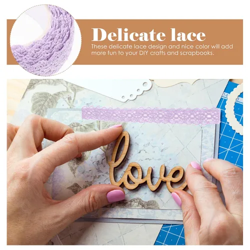 Miniatura 5 de Ciieeo 3 rollos de cinta de encaje de tela, cinta de manualidades, pegatinas caseras Washi s Scrapbooking Artesanía decorativa Enmascarar encaje s