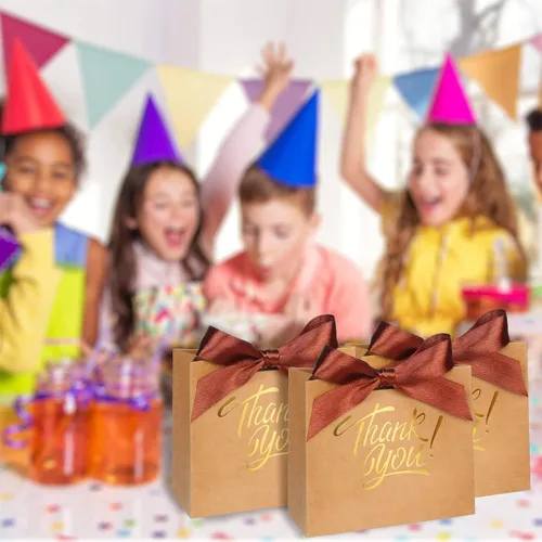 Miniatura 2 de KPOSIYA Bolsas de Regalo Pequeñas, Paquete de 100 Bolsas Pequeñas de Agradecimiento 4.5x1.8x3.9 Pulgadas Bolsa de Favor de Fiesta Bolsa de Papel