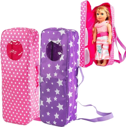 Miniatura 8 de Estuche de transporte para muñecas – (lunares rosados) para cualquier muñeca de 18 pulgadas – Organizador de almacenamiento de accesorios de viaje