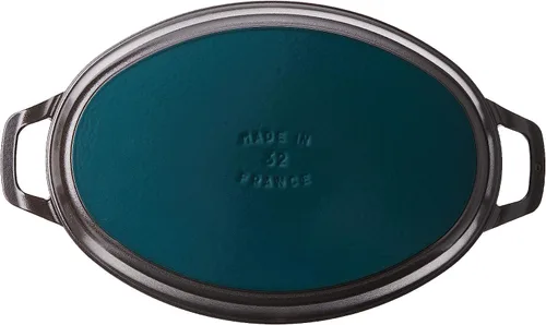 Miniatura 3 de Staub Plato ovalado para hornear de hierro fundido de 12.5 x 9 pulgadas, negro mate, fabricado en Francia