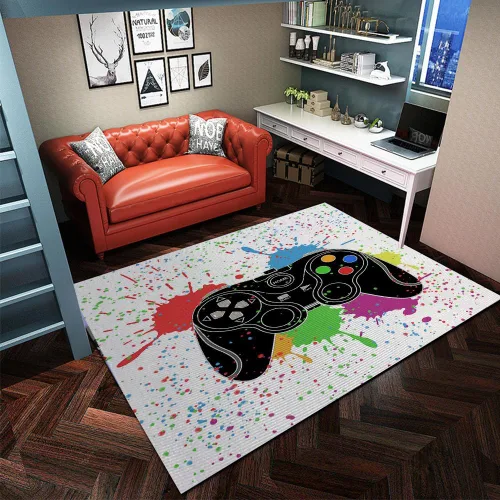 Miniatura 6 de Alfombras de juego para niños, adolescentes, niños, dormitorio, decoración de habitación de jugadores, alfombra de área con control de consola