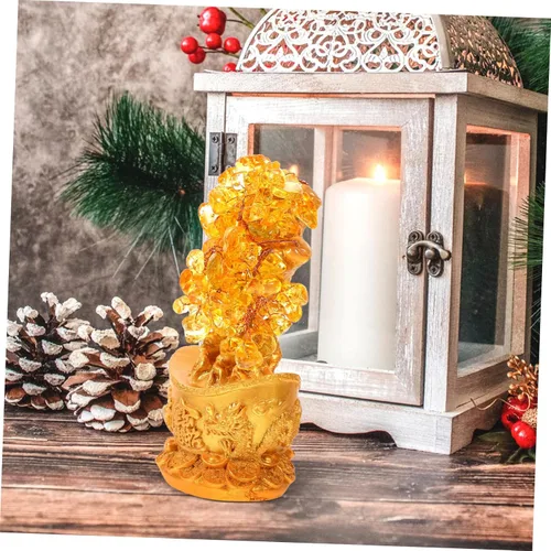 Miniatura 3 de LIFKOME Estatua única del árbol de la suerte del árbol del dinero del arte del cristal del adorno de la suerte para el regalo de la decoración china