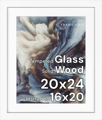 Miniatura 124 de Frame Amo Marco de póster de madera maciza de 13 x 19 pulgadas, color natural, tapete blanco para imagen de 11 x 17 pulgadas, parte frontal