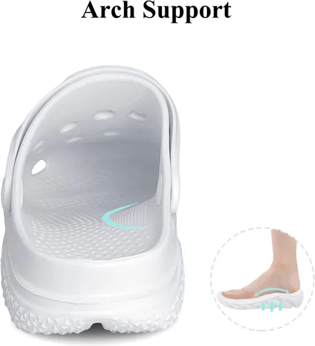 Miniatura 5 de Zuecos de jardín para hombres y mujeres con soporte de arco, sandalias deslizantes clásicas unisex para adultos para exteriores, playa, piscina