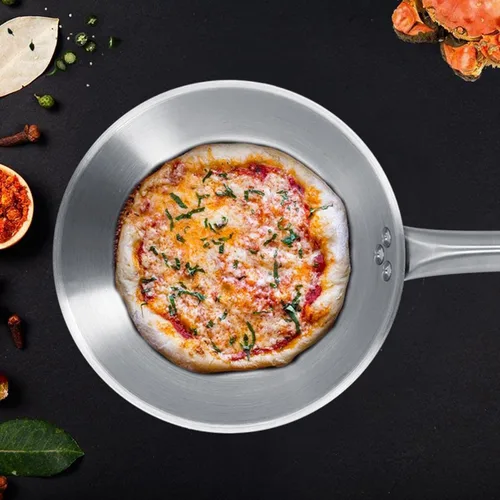 Miniatura 7 de Sartén de acero inoxidable, sartén de una sola manija, utensilios de cocina de inducción, ideal para cocinar en casa y chef profesional