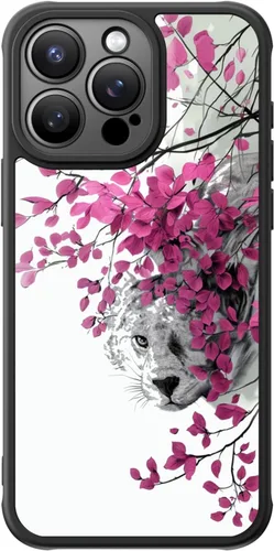 Miniatura 10 de FUNMIKO Funda para iPhone 16 Plus, carga inalámbrica y protección de grado militar, diseño floral moderno para mujeres y niñas, funda antideslizante