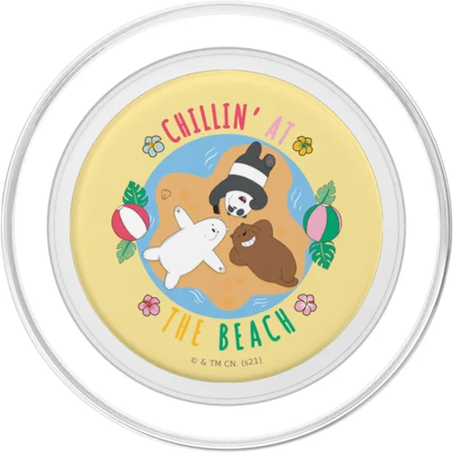Miniatura 2 de We Bare Bears Chillin' At The Beach Grizz Panda Ice PopSockets MagSafe PopGrip para iPhone