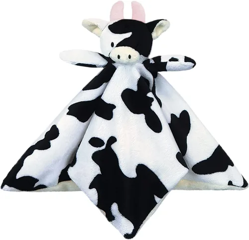 Miniatura 9 de Manta suave de seguridad de animales de peluche de vaca bebé, manta amorosa de personaje de vaca de felpa, regalo de baby shower/cuarto de bebé