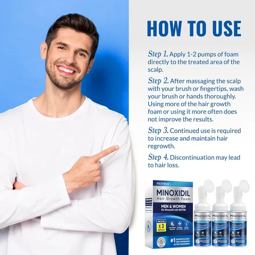 Miniatura 6 de Espuma de minoxidil al 5%, espuma de minoxidil para hombres, minoxidil para el crecimiento del cabello de mujeres, minoxidil para hombres y mujeres