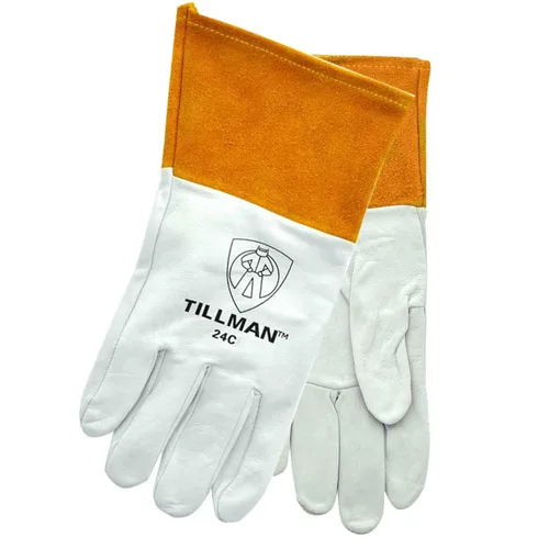 Miniatura 3 de John Tillman and Co. - Guantes para soldadura 24CL con gránulos, Pearl Kidskin MIG/TIG con puño de 4 pulgadas, dedos rectos e hilos Kevlar, grande