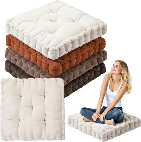 Miniatura 47 de Almohadas de suelo Jerify 22 x 22 Pulgadas Redondas Cuadradas Grandes Almohada de meditación para piso para aula Meditación para adultos Almohada
