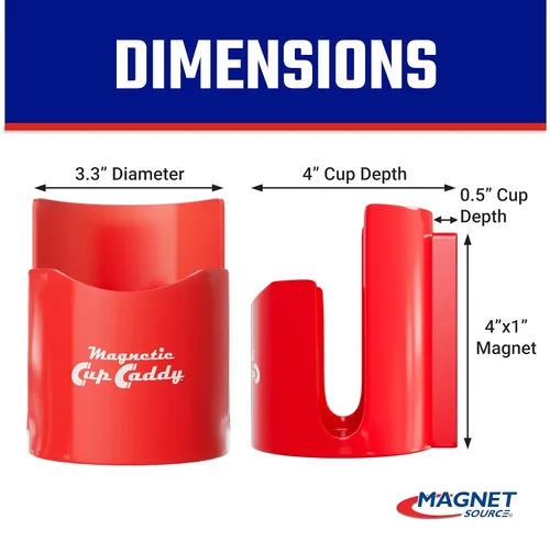 Miniatura 2 de Master Magnetics 07582 herramienta magnética de almacenamiento 3.25" diámetro interno, 4.625" altura, color rojo