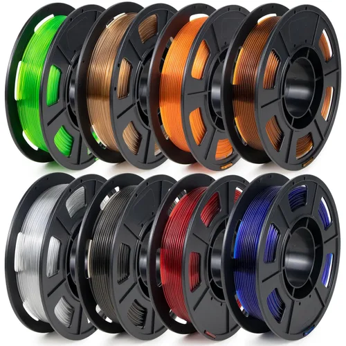Miniatura 32 de IEMAI Paquete de filamento PETG de 0.069 in, filamento de impresora 3D multicolor translúcido degradado de hasta 23.622 in/s de impresión rápida, 4