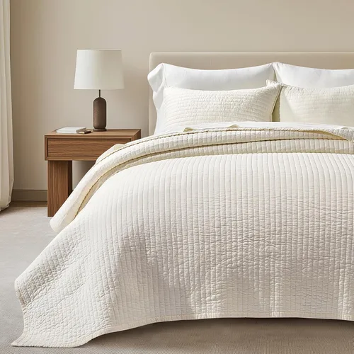 Miniatura 23 de EVERGRACEHOME Juego de edredón de sábana de algodón tamaño King, prelavado, con costura de canal de algodón, edredón, 3 piezas, ropa de cama ligera