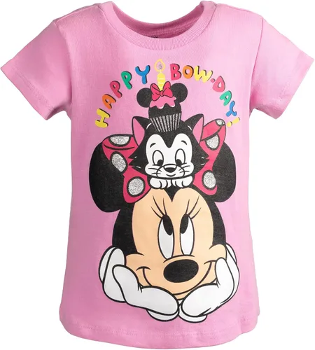 Disney Minnie Mouse Princess Belle The Little Mermaid Moana Lilo &Stitch Frozen - Camiseta de cumpleaños para niñas pequeñas a niños pequeños