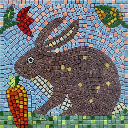 Miniatura 35 de Mosaicos hechos a mano fáciles con nuestro kit de manualidades de mosaico para adultos, delfín cuadrado de 7 pulgadas (20cm)