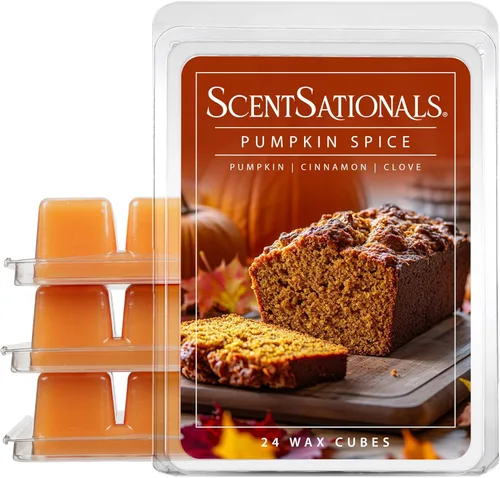 ScentSationals Cera perfumada con especias de calabaza, calabaza, canela y clavo, 10 onzas (24 cubos)