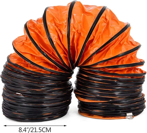 Miniatura 2 de Mophorn Manguera de Conductos de 25 pies, Manguera de Conductos Flexible de PVC con Gancho en S y Soporte de Acero para Soplador Utilitario de 8