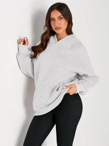 Miniatura 116 de Trendy Queen - Sudaderas extragrandes con capucha para mujer, suéteres de manga larga, sin botones, de vellón, de otoño, ropa de invierno