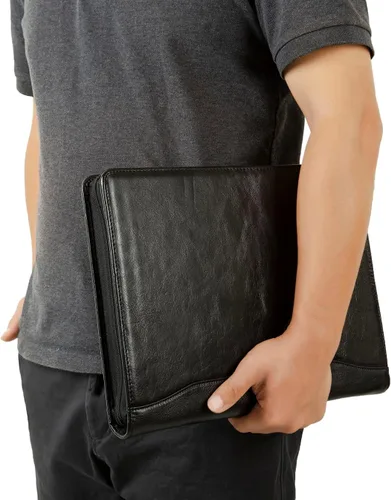 Miniatura 3 de DUKE&COW Cartera de cuero con carpeta de 3 anillos, folio ejecutivo personalizado, carpeta de cuero grabada, regalo personalizado para hombres