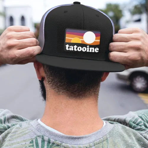 Miniatura 2 de BustedTees Tatooine - Gorra de béisbol para hombre y mujer, malla transpirable, ajustable, con cierre de malla