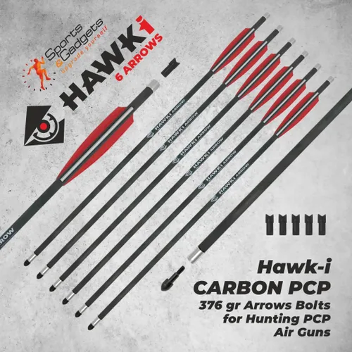 Miniatura 2 de Hawk-i Flecha de carbono PCP 13.26 oz flechas pernos para caza PCP armas de aire o ballestas 6 Flechas