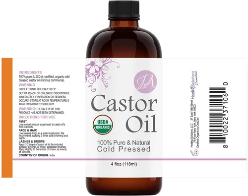 Miniatura 2 de Healing Solutions Aceites – Aceite de ricino orgánico puro natural, prensado en frío, sin hexano ni químicos, suero para pestañas, estimula