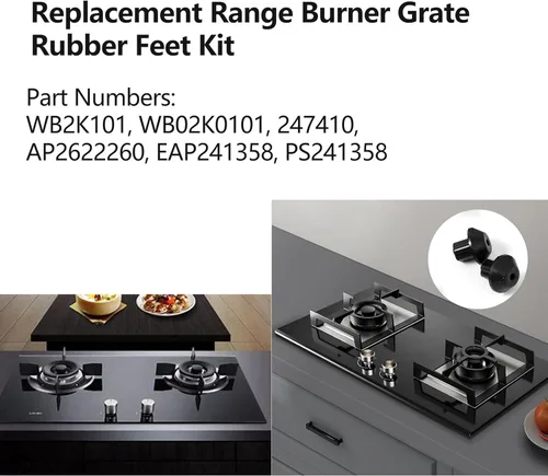 Miniatura 2 de Paquete de 16 patas de goma WB2K101 para quemador GEKenmore Hotpoint WB02K0101 247410 AP2622260 PS241358