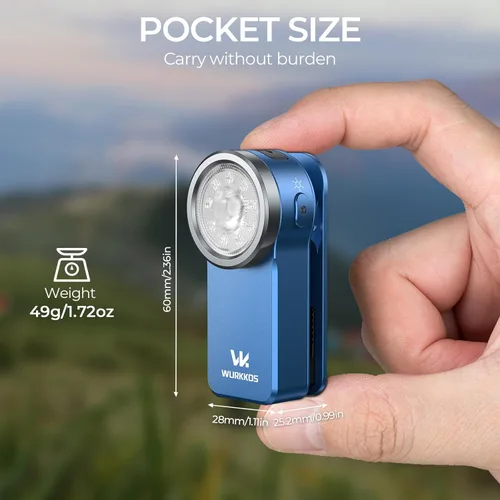 Miniatura 5 de Wurkkos HD03 - Linternas recargables luz EDC con clip, linterna brillante de bolsillo de 680 lúmenes, combina foco/reflector/luz RGB, magnética