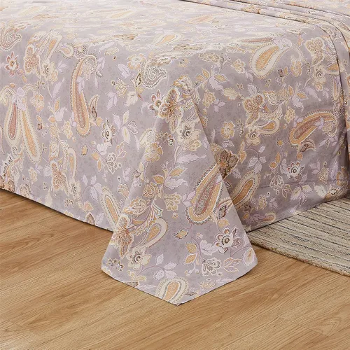 Miniatura 3 de FADFAY Juego de sábanas de lujo para cama individual, diseño clásico de damasco, estampado de cachemira dorada, juego de sábanas transpirables, 100%