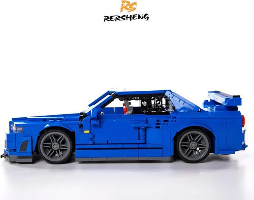 Miniatura 3 de Initial-d GTRS R34 - Kit de construcción y juguete de construcción con tecnología MOC, modelo coleccionable para adultos, modelo de coche JDM a