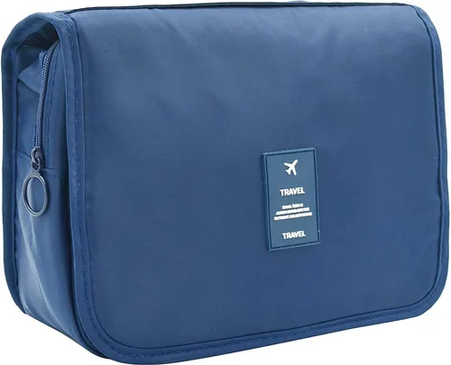 Miniatura 10 de Trawila Neceser colgante de viaje, bolsa de cosméticos, organizador de maquillaje para hombres y mujeres con gancho resistente, Gris (Grey Flower)