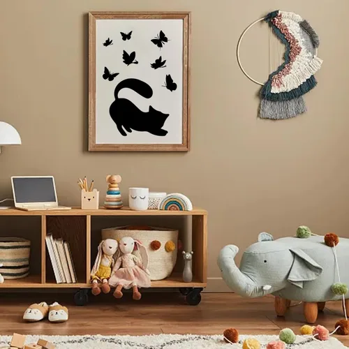 Miniatura 4 de Plantilla de gato Mylar hoja mariposa plantilla para pintar pared dormitorio baño moderno Shabby Chic arte artesanal