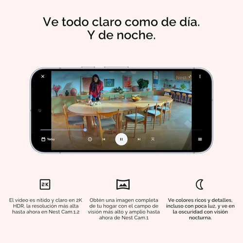 Miniatura 6 de Google Nest Cam Indoor (cableada, 3ª generación) - Cámara de seguridad con video 2K y Gemini, visión nocturna, audio de 2 vías, funciona con Google