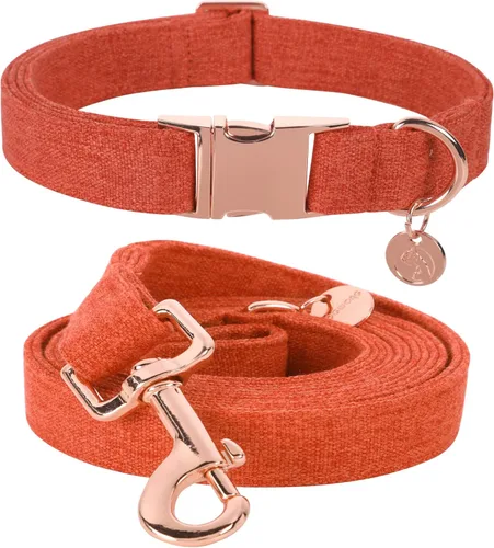 Miniatura 13 de DOGWONG Collar y correa de algodón para perro, collar para mascotas, suave, duradero, básico, para perros pequeños, medianos y grandes Negro