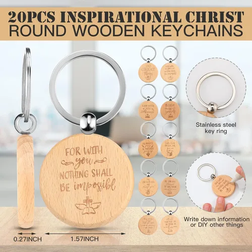Miniatura 4 de Yeaqee Christian Gifts - Bolígrafo retráctil de bambú, versículo de la Biblia, cuaderno inspirador, llavero de bolsas de organza para mujeres